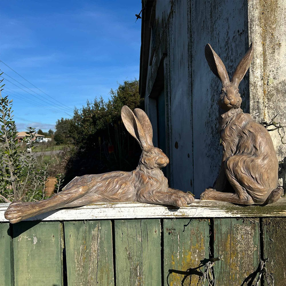 WALNUT COUNTRY HARE - STANDING EARTH 28.5x22x52.5cm