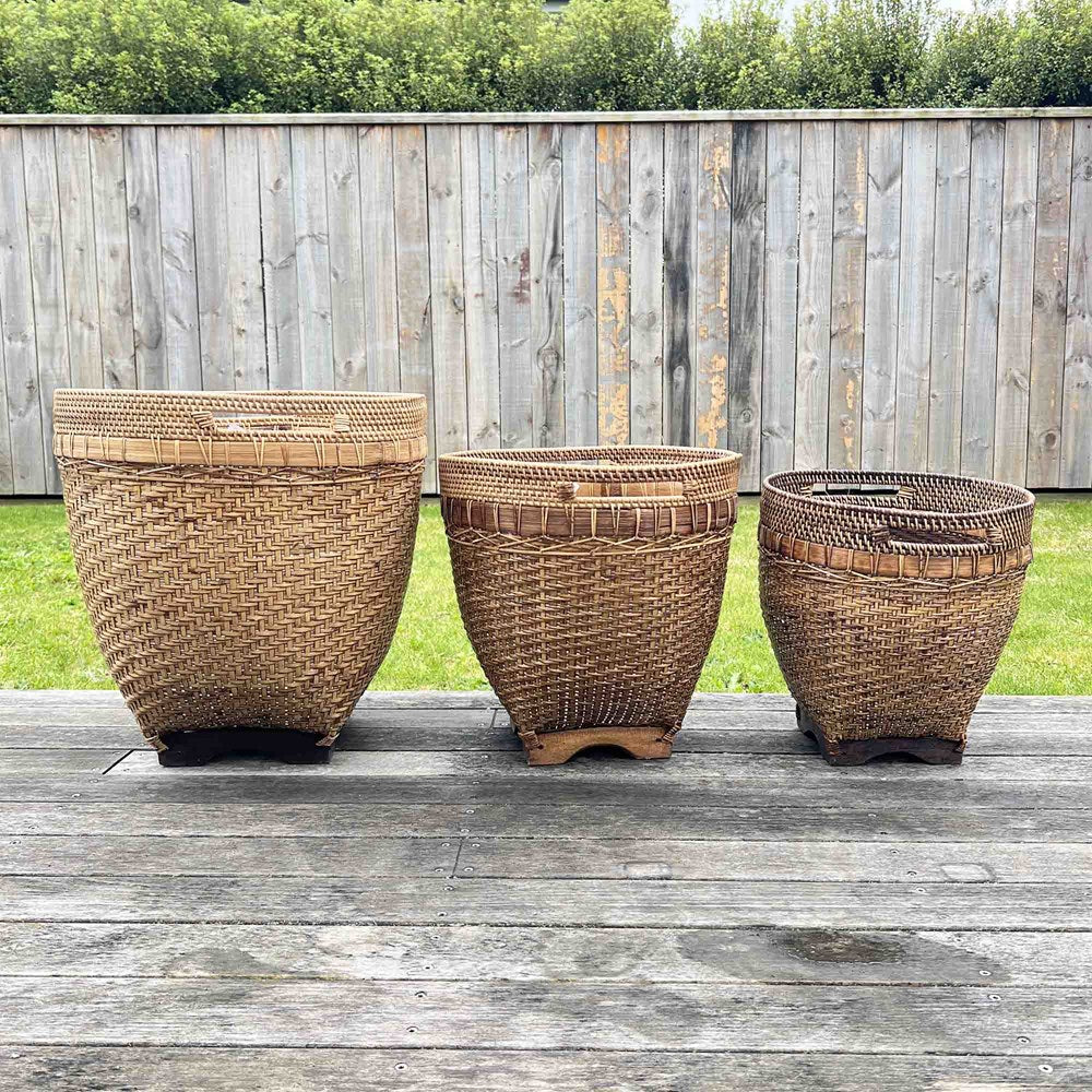 RATTAN LOMBOK PLANTERS SET OF 3