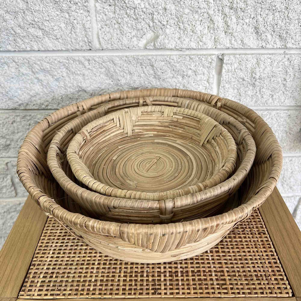 RATTAN BOWL SET OF 3