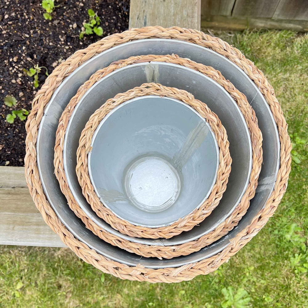 SEAGRASS BALTI BASKET SET OF 3 WITH TIN LINERS