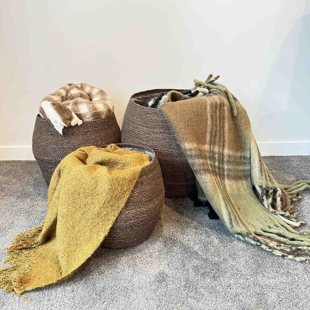 SEAGRASS CURVED PLANTERS SET OF 3