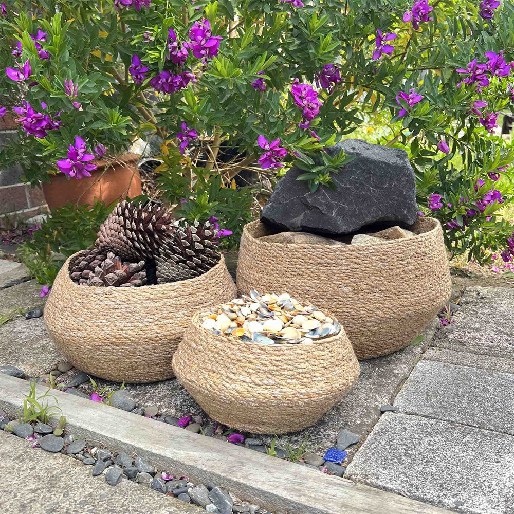 SEAGRASS NATURAL BASKETS SET OF 3